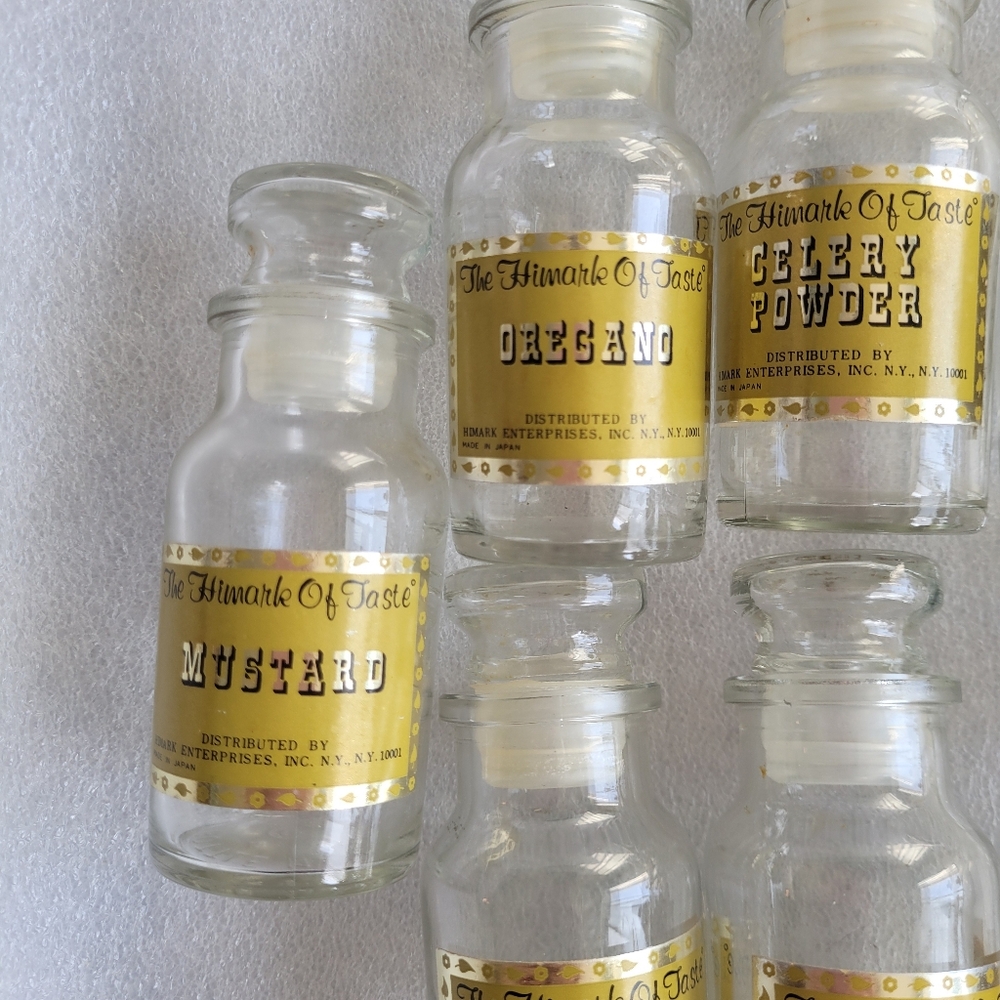 Vintage Apothecary Bottles Spice Jars Set Of 7 - Picture 3 of 8